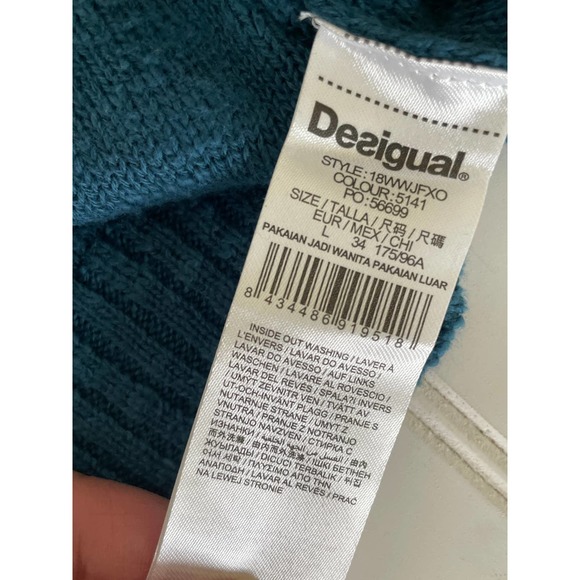 Desigual Size L Teal Pullover sweater - Picture 11 of 15